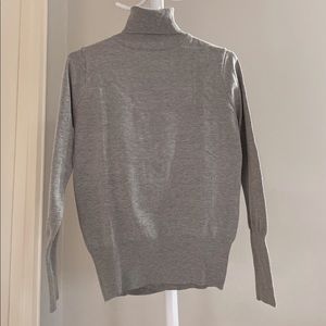 Turtleneck Knit Sweater Top Grey One Size